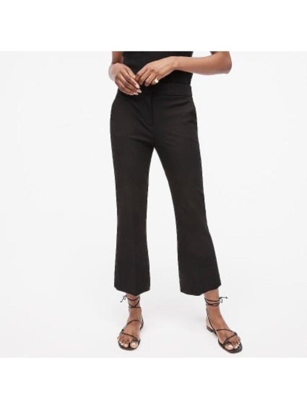 NWT J Crew Hayden Kickout Flare Crop Pant, Black, sz 4